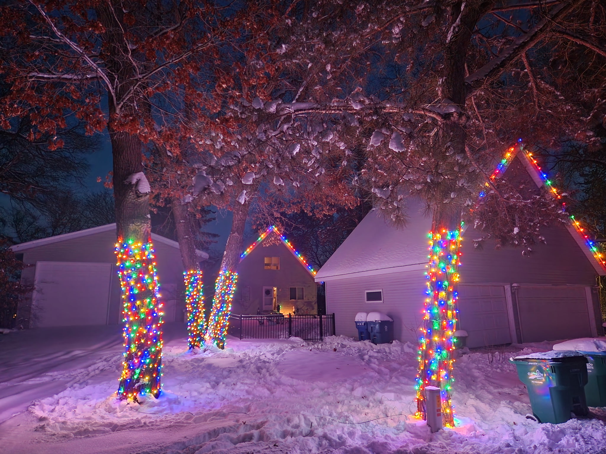 Holiday lighting in Clear Lake, MN