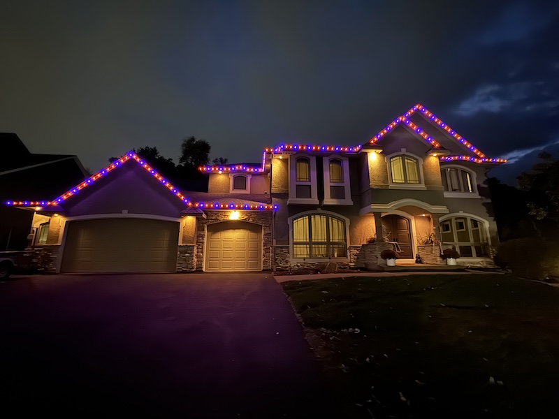 Holiday outdoor lighting in St. Michael